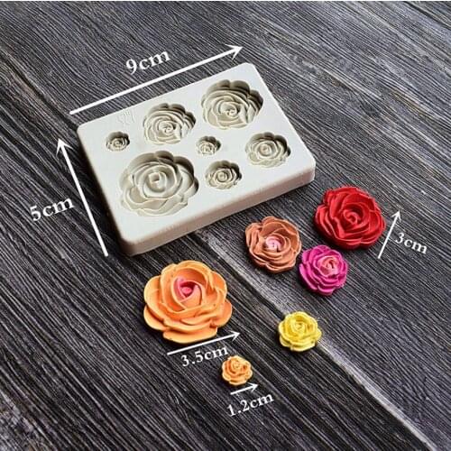 Portable Kitchen Rose Flowers Mold Silicone Mold Cake Chocolate Mold Wedding Cake Decorating Tools Fondant Sugarcraft Cake Mold