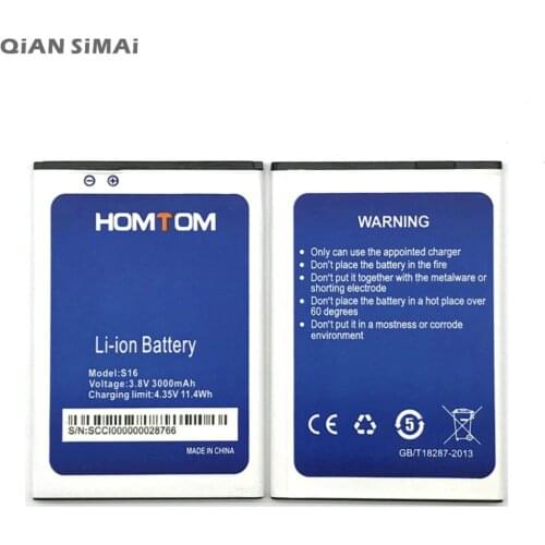 QiAN SiMAi High Quality S16 3000mAh Battery Replacement For HOMTOM S16 S16 Mobile phone + Tracking Code