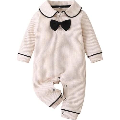 6-24M Infant Kid Baby Girl Boy Romper Autumn Clothes Knit Sold Long Sleeve Bow Girls Romper Jumpsuit Sweater Outfit