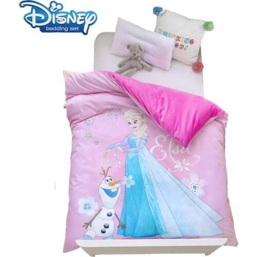 Pink Frozen Elsa Quilt Cover For Bedroom flannel cotton Duvet Covers Thicken Bedding Set Keep Warm comforter includ Filling