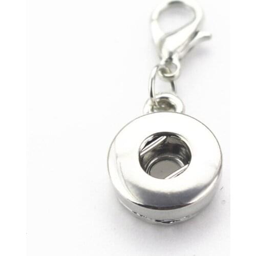 20pcs/lot silver snap pendant lobster clasp snap charms 12mm Interchangeable ginger snap buttons jewelry accessories