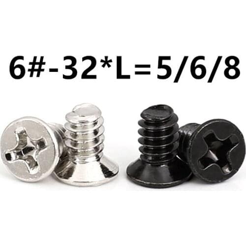 25pcs/Lot 6-32*5/6/8countersunk head Screw 6-32 Thread For Computer Hard Disk Drive HDD Screw