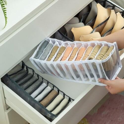 Drawer Organizer 3pcs Underwear Storage Box Divider Foldable Dormitory Closet Clothes Scarf Socks Ties Boxes For Bras Organizers