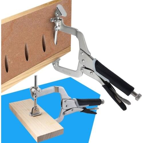 2-IN-1 C Clamp Welding Tool Woodworking Adjustable Right Angle Hole Face Clamp 12-inch Welding Carpentry Tool