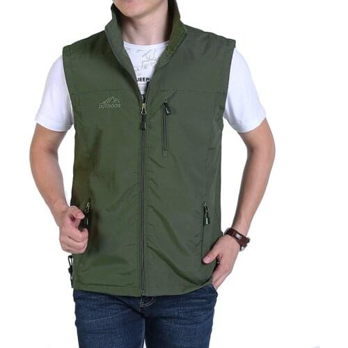 Casual Vest Lightweight Sleeveless Jacket Men Summer Breathable Multi pockets Waistcoat Outdoor Fishing Photography Travel Vest