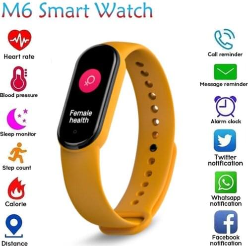 2021 M6 Smart Band Watch Men Women Smartwatch Heart Rate Sport Fitness Tracking Bracelet For Apple Xiaomi Redmi Android Watches