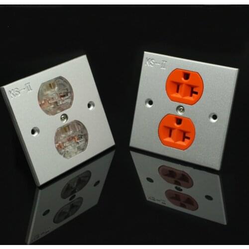 2Pcs HIFI Power Sockets Supply High Quality KingSnake KS-II 2ways US Power Wall Distributor Socket