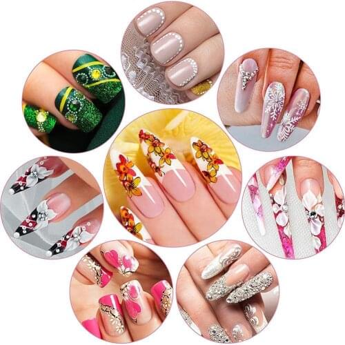 3Pcs Acrylic Nail Art Pen Tips UV Builder Gel Painting Manicure Tools Set Brush N0S0