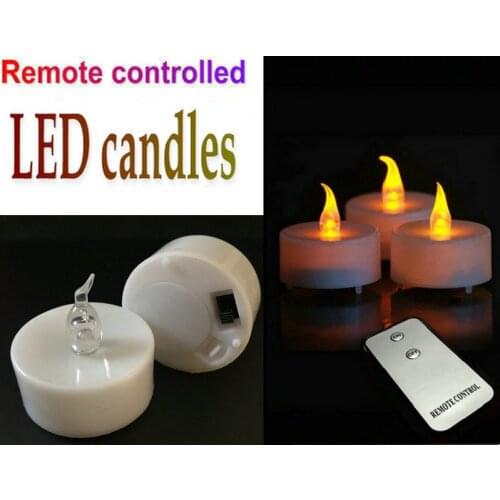 300pcs/lot Battery operated LED candle remote controlled flickering votives tealight lamp F/Wedding Xmas party bar Decor-Amber