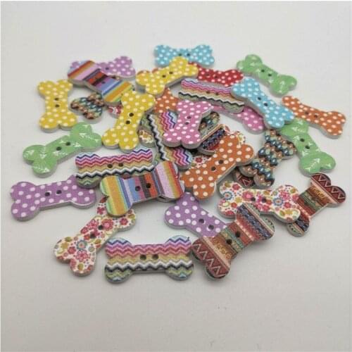 50pcs 25x13mm Mixed Wood Bone Buttons For Clothes Knitting Sewing Crafts Scrapbooking DIY Fabric Accessories