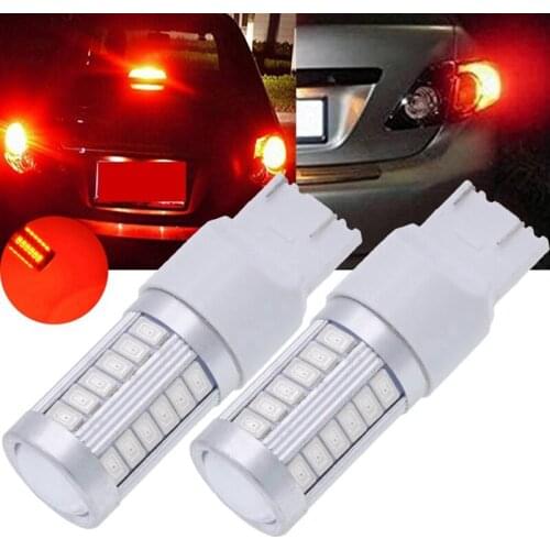 7443, T20 Led Bulbs Red 900 Lumens Super Bright Turn Signals Light Brake Stop Parking Light Back Up Reverse Light Tail Light Bul