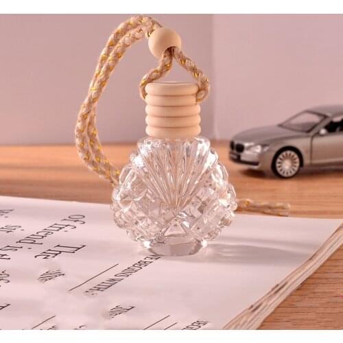 15ml Car Clear Glass Empty Perfume Bottle Hanging Air Freshener Diffuser Fragrance Essential Oil Bottle Refillable Bottles