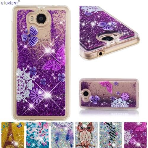 Bling Case For Huawei Y5 2017 Y6 2017 Nova Young Cute Glitter Dynamic Liquid Cover MYA-U29 MYA-L22 MYA-L41 Soft Case MYA U29 L22