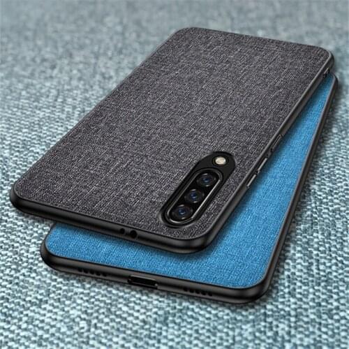 Phone Case For Samsung Galaxy A50 A30S A10 A20E A70 A80 A6 A7 A8 A9 A71 Slim Soft Luxury Fabric Cloth Back Skin Cover Coque