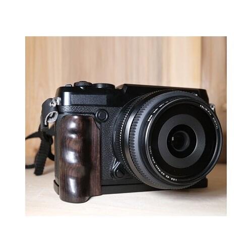 Wooden L Type Bracket Tripod Ball head Quick Release Plate Base Grip Handle For Fujifilm GFX 50R GFX50 Digital Camera