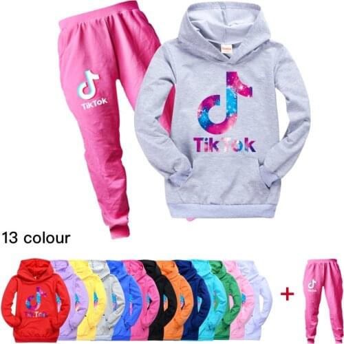 TIK TOK Kids Tracksuit Girls Boys Sets Thin Hoody T-Shirt Pants Children Fashion Sportwear Clothing Suit