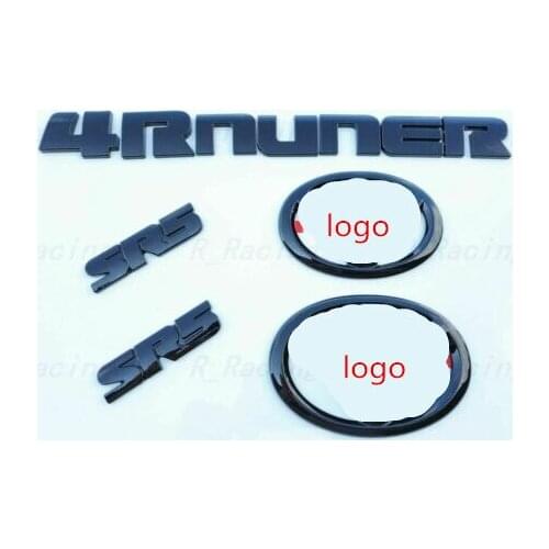 For 2014-2020 4@UNNER Gloss Black EMBLEM OVERLAY KIT OEM SR5