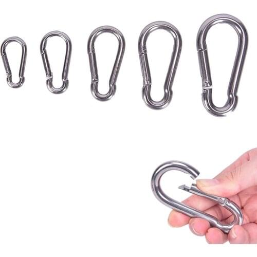M4-7 Multifunctional 304 Stainless Steel Spring Snap Carabiner Quick Link Lock Ring Hook Snap Shackle Chain Fastener Hook