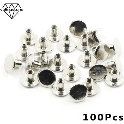 100Pcs Round Metal Spikes Sliver Studs And Spikes For Clothes Punk Accessories Rivets For Leather Rock Studs Shoes DIY Crafts