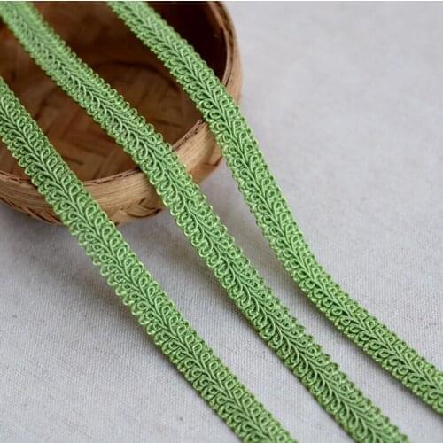 4 Meters 1.1CM Width High Quality Green Lace Trim Garment Ribbon Headband Wedding DIY Beautiful Braided Lace