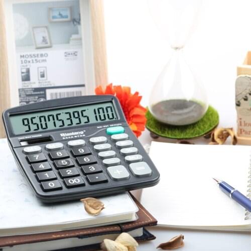 M&G Standard Series 12-digit Dual Power Supply Large Screen Solar Calculator Office Finance Dedicated Large Keyboard Calculator