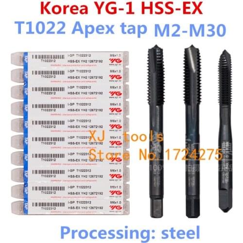 M2 M2.5 M3 M3.5 M4 M5 M6 M7 M8 M10 M12 M14 M16 M18 M20 M22 M24 M27 M30 original YG-1 T1022 Apex tap Use Tong hole