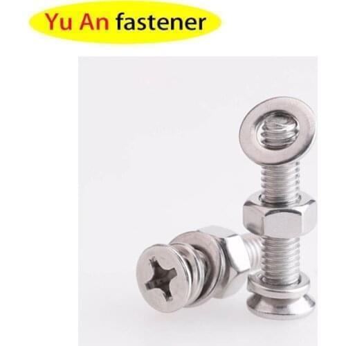 M3m4m5 Stainless Steel 304 Flat Head Countersunk Head Cross Screw Nut Gasket Set Large Spring Washer Combination 50Pcs