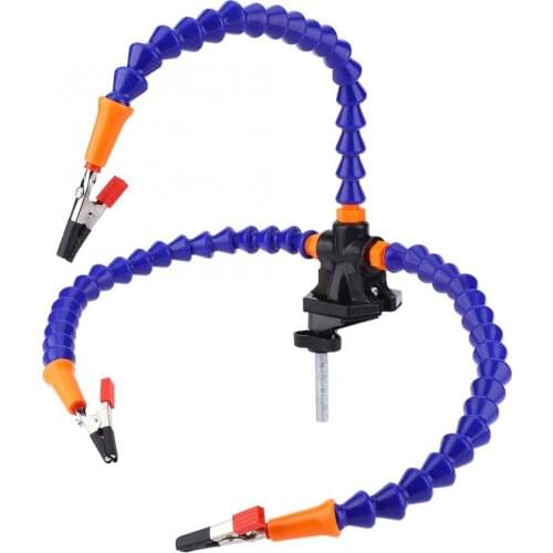 Flexible 3 Arms Soldering Holder PCB Repair Fixing Holder Desk Clamp Bottom Clip Soldering Station Stand Soldering Iron Bracket