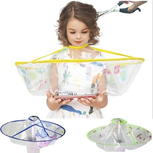 Transparent Soft Kids Barber Apron Hair Cutting Cape Gown Hairdresser Barber Apron Hairdressing Child Hair Cut Cloak Barber Mat