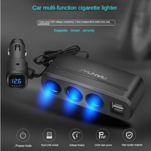 12V-24V Car Cigarette Lighter Socket Splitter Plug LED USB Charger Adapter USB Car Charger For Mobile Phone MP3 DVR Accessories