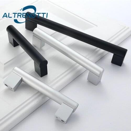 Cabinet Drawer Zinc Alloy Handle Simple Modern Furniture Door Pull For Wardrobe Kitchen Cupboard Knob Metal Black Matte Hardware