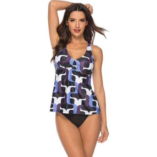 Sexy Plus Size Two Piece Swimsuit Print Bikini Swimming Women Takini Swimwear Swim Suit Bathing Biquinis Badpak Feminino XXL