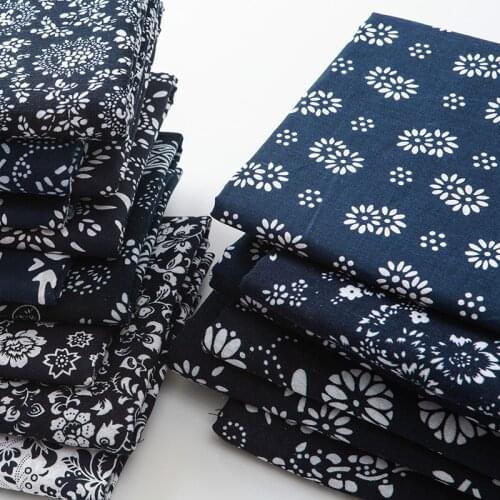 Wide 57" Chinese style 100% Cotton Blue And White Imitation Batik Printed Fabric Thick National Tablecloth Curtain Material