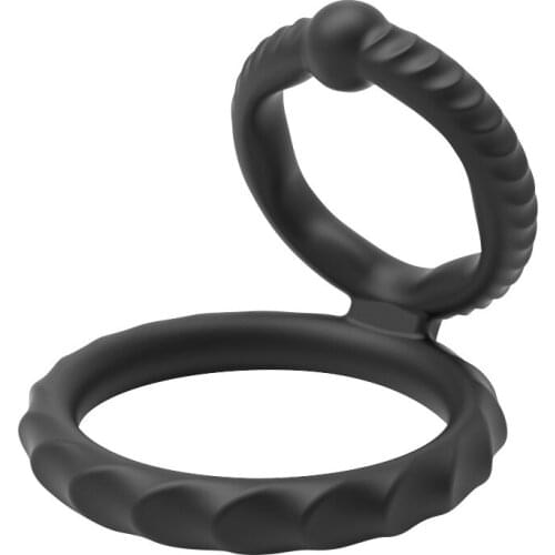 Silicone Penis Ring Double loop Elastic Cock Ring Lock Delay Ejaculation Male Sex Toy For Men Adult Sex Toys Private Couples