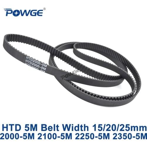 POWGE HTD 5M synchronous Timing belt C=2000/2100/2250/2350 width 15/20/25mm Teeth 400 420 450 470 HTD5M 2000-5M 2100-5M 2250-5M