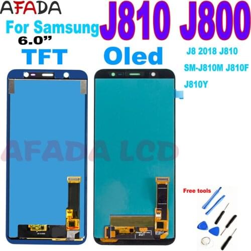 100% Super Amoled J8 J810 LCD For Samsung J8 2018 J800 J810Y J810FN LCD Display Touch Screen Digitizer Assembly Replacement LCD