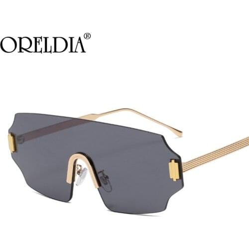 Vintage Rimless sunglasses Women Men One-piece Oversized Shades Glasses Goggles Lady Retro classic Eyewear Oculos de sol UV400