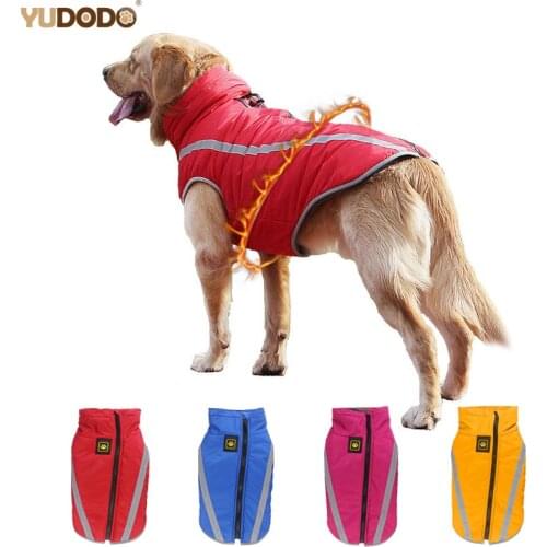 XL-6XL Reflective Dog Coat Jackets Winter Waterproof Pet Clothing Warm Dog Vest Clothes For Medium Large Dogs Bulldog Labrador