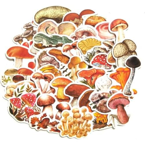 TD ZW 40Pcs 2-3CM Hand Account Cute Mushroom Stickers For Suitcase Skateboard Laptop Luggage Fridge Phone Sticker