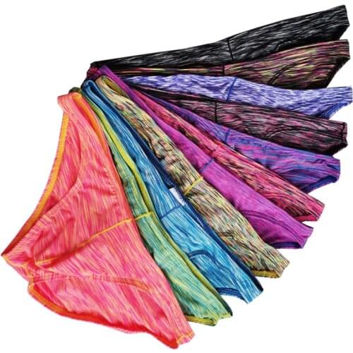 5pcs/lot Sexy Underwear Men Brief Shorts Mens Briefs Ropa Interior Hombre Low Waist Underpants Breathable U Convex Print 1703