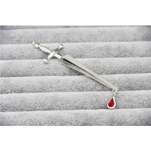 ZRM Fahsion Jewelry Charm Red Crystal Sword Stud Earrings For Women
