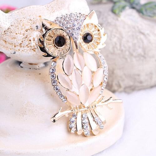 1PC Women Trendy Wedding Scarf Pin Up Buckle Brooches Big Owl Tin Alloy Brooches For Wedding Vintage 5.7 * 3.2cm