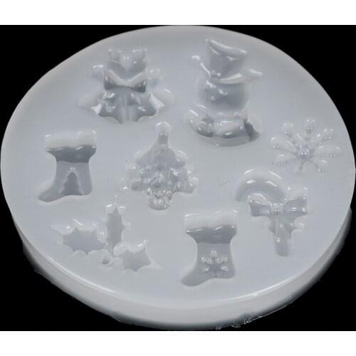 1pcs UV Resin Jewelry Liquid Silicone Mold Snowflake Christmas Snowman Trees For DIY Decorate Making Christmas Gift Jewelry