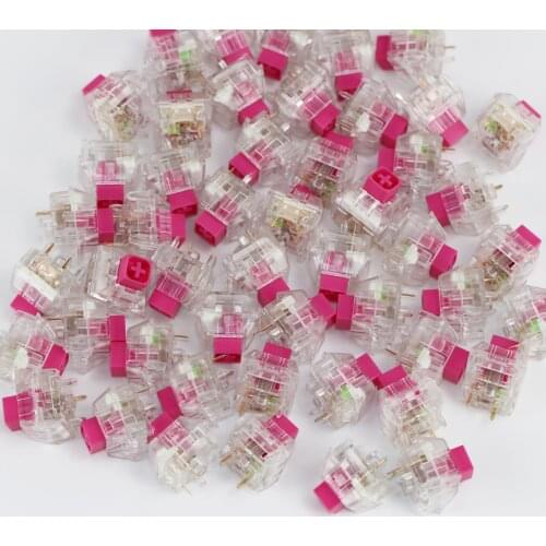 10 Pcs/lot Kailh Box Crystal Transparent Pinkl Shaft Switch for Customized Mechanical Keyboard 5 Pins 65g
