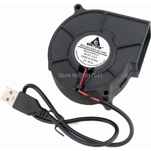 10 pieces lot 5V USB Cooling Cooler Blower Turbo Fan 7530 75x75x30mm
