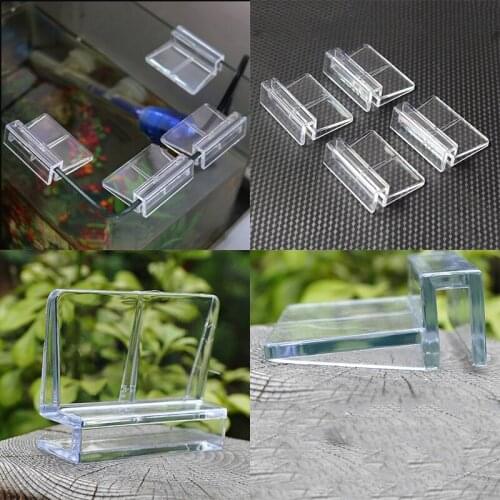 4Pcs 6/8mm Aquarium Tank Clear Plastic Clips Glass Cover Strong Support Holders