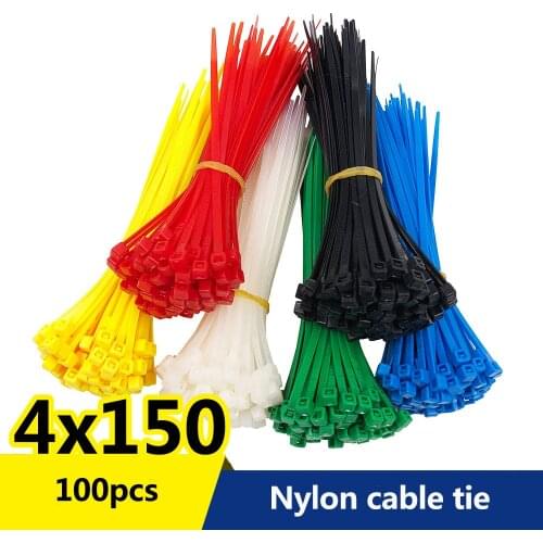 4x150 4*150 3.6mm Width Self-Locking Green Red Blue Yellow Nylon Wire Cable Zip Ties.cable ties