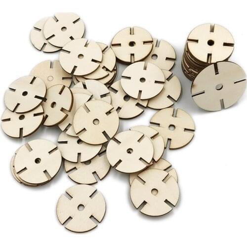 50PCS Blank Wood Pieces Slice Round Unfinished Cutout Hanging for Partyfavor Baby Shower Decor DIY Table Craft Christmas
