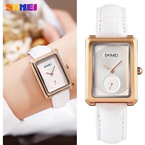 SKMEI Fashion Luxury Quartz Womens Watch Classic Dress Bracelet Girls Clock Waterproof Leather Strap Wristwatch Relogio Feminino