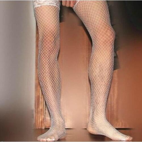 Man Sexy Long Stockings Mens Lace Stockings Porno White Pink Black Rose Red Stocking for Men Sissy Gay Adult Exotic DropShipping